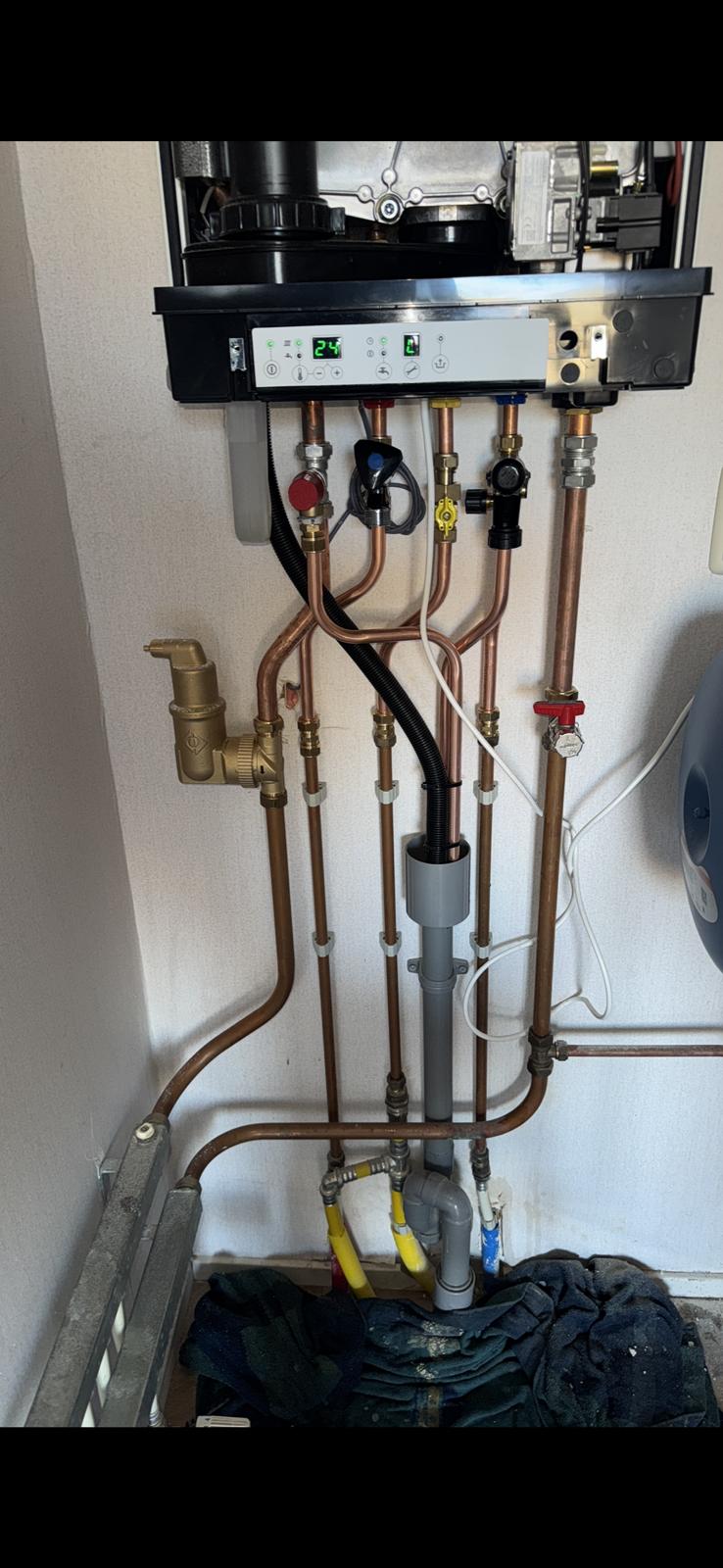 CV-ketel installatie met digitaal display